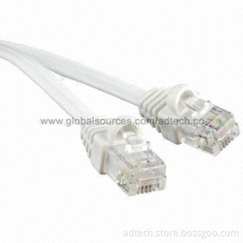 RJ12 6P4C Molded Cat3 Telephone Flat Patch Cords with UL Mark